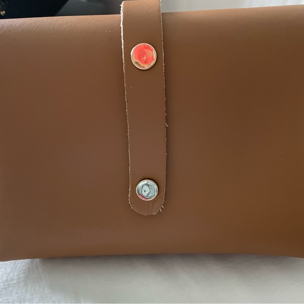 Firenze Tan/Cogac color Genuine  Leather Crossbody Bag - Picture 6 of 9